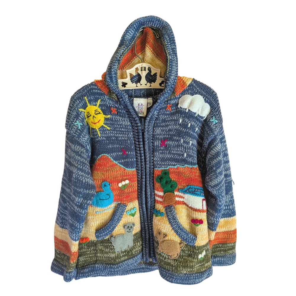 Kiss My Alpaca Zip Up Hoodie Girls 8 Handmade Cottagecore Novelty Peruvian Cute